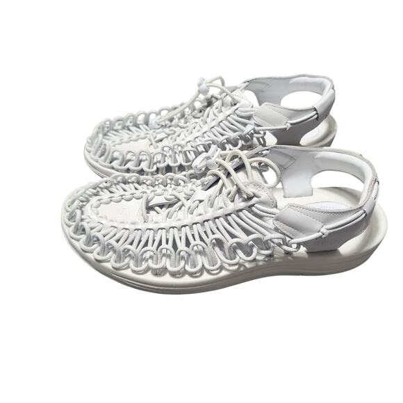 Keen Bungee Cord Eco Friendly Sneaker Sandals White Antimicrobial Contour Arch 8 - Picture 1 of 6
